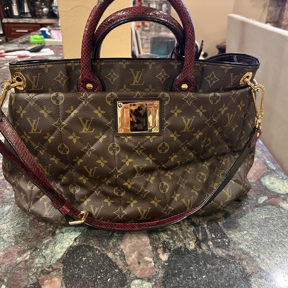 Louis Vuitton Monogram Bag with Burgundy Details